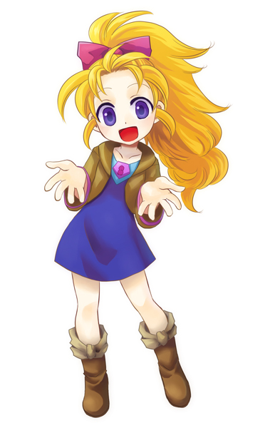 1girl, blonde_hair, blue_eyes, bow, commentary_request, dress, final_fantasy, final_fantasy_v