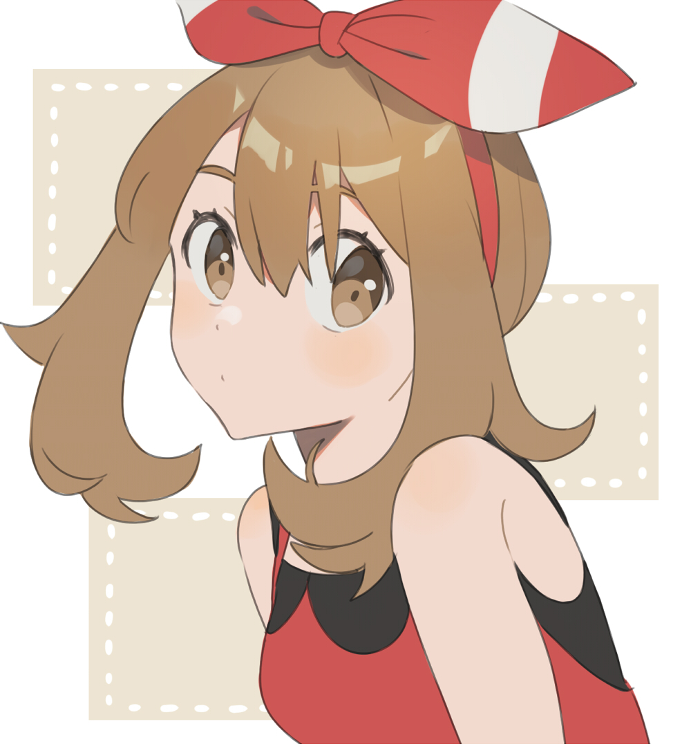 1girl, blush, bow, brown_eyes, brown_hair, creatures_(company), game_freak, hair_bow