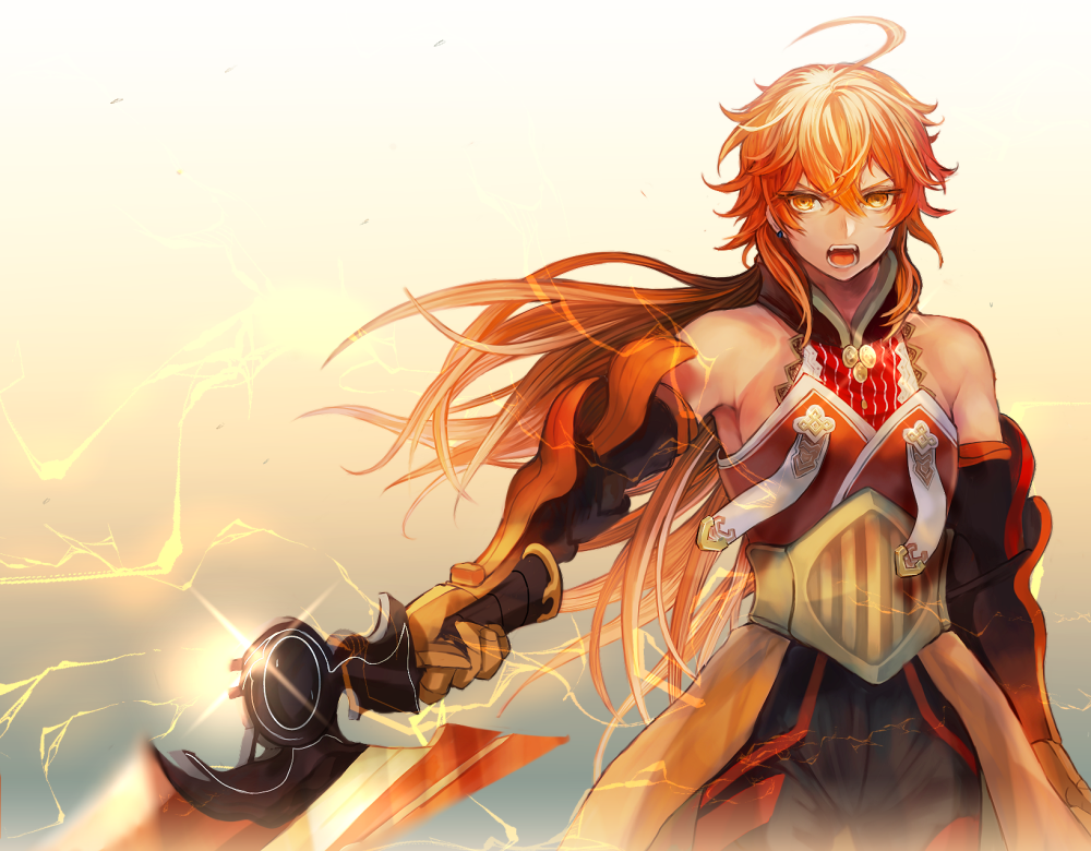 1boy, :o, ahoge, black_gloves, black_pants, cowboy_shot, fate/grand_order, fate_(series)