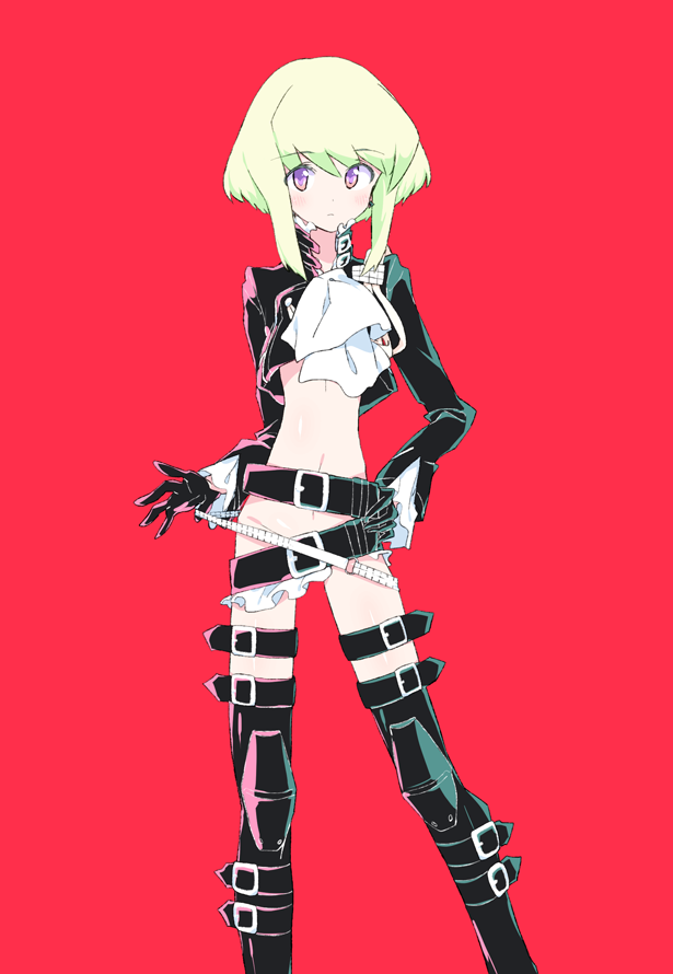 1boy, belt, black_gloves, black_jacket, blonde_hair, convenient_censoring, cravat, gloves