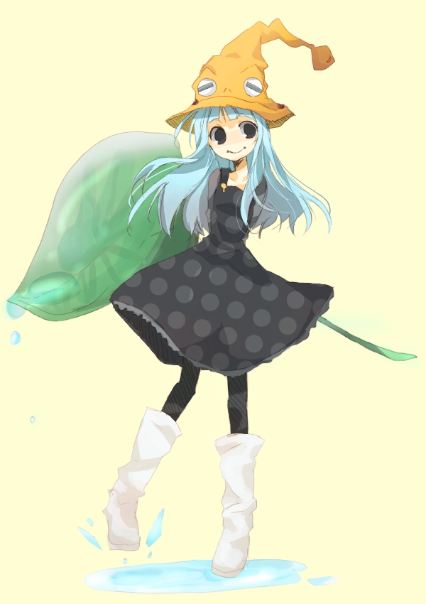 blue_hair, eruka_frog, hat, pantyhose, soul_eater, witch, witch_hat