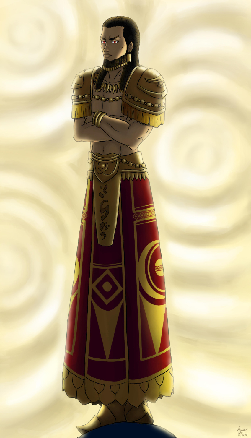 1boy, absurdres, alternate_costume, alternate_hair_color, alternate_hair_length, alternate_hairstyle, arcane-villain, archer_(fate/prototype)