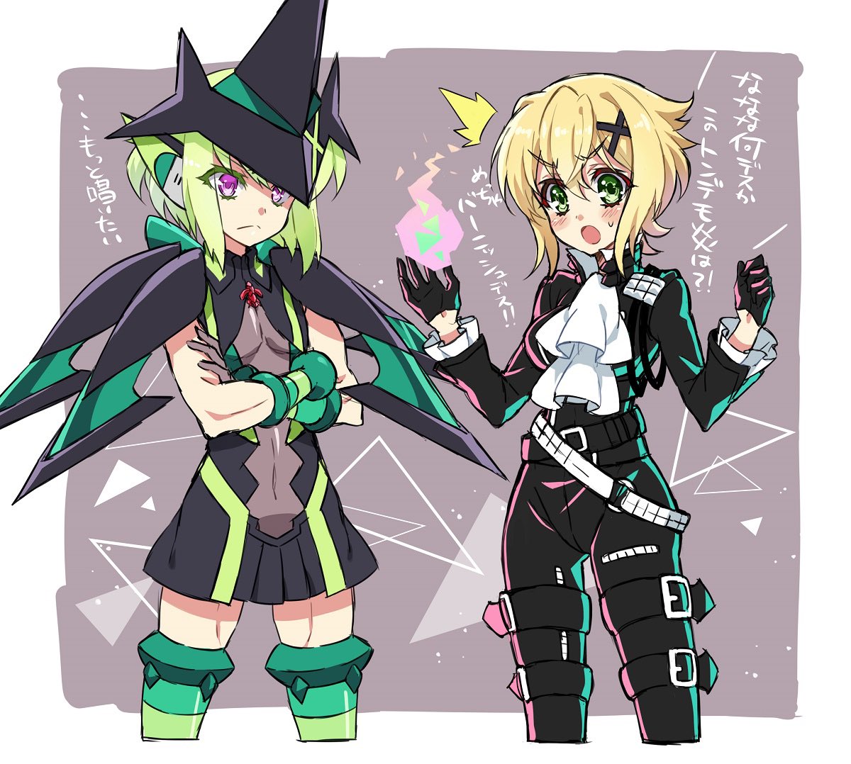 1boy, 1girl, akatsuki_kirika, akatsuki_kirika_(cosplay), belt, black_gloves, blonde_hair, blush