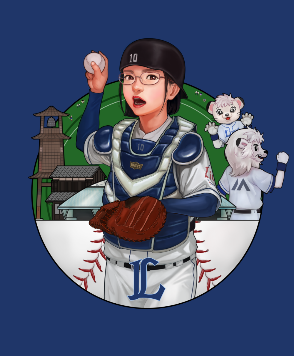 1girl, :o, answer_is_(kazunoko), ball, baseball, baseball_jersey, baseball_mitt, black_hair