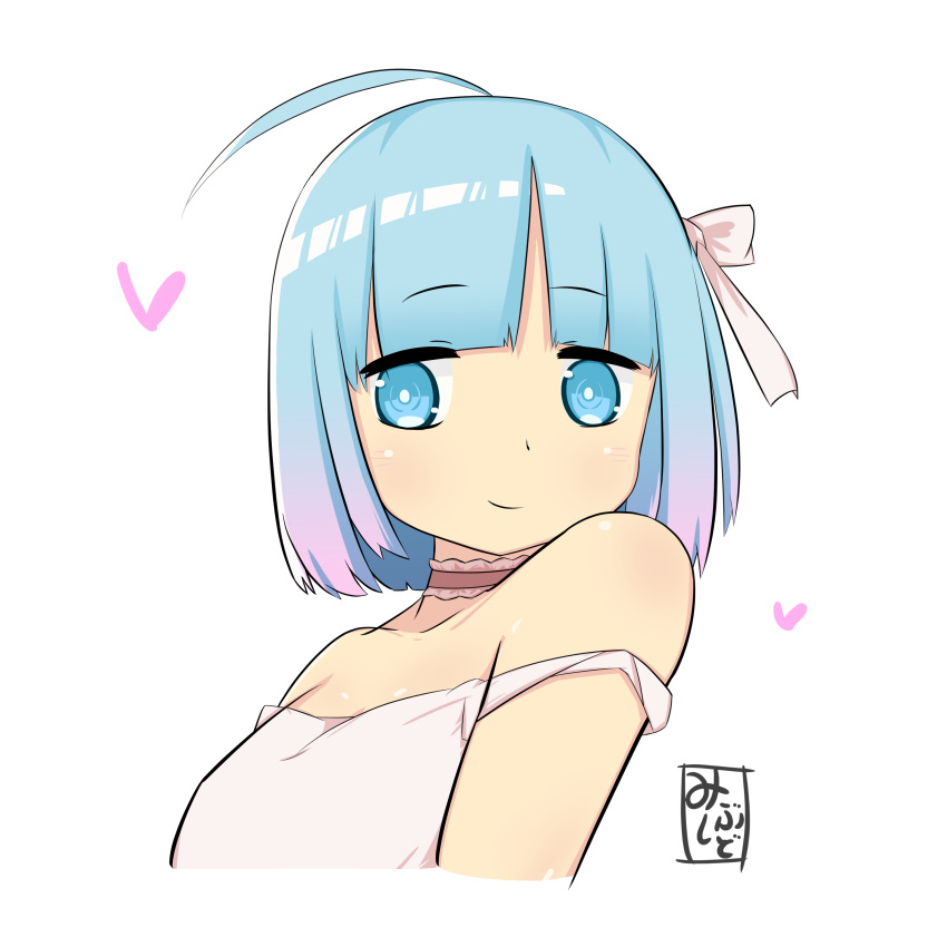 1girl, absurdres, ahoge, bangs, blunt_bangs, blunt_ends, bob_cut, breasts