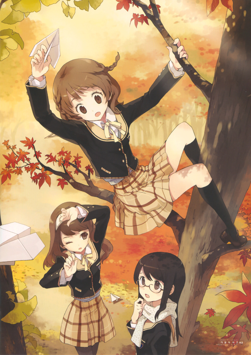 annyeong_we_are_peanuts, atelier_tiv, glasses, pantyhose, seifuku, shin_ji-won, son_min-ji, tiv