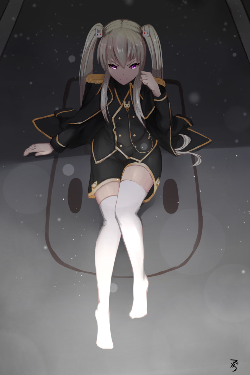 1girl, agino, bunny_hair_ornament, hair_ornament, highres, jacket_on_shoulders, looking_at_viewer, maplestory