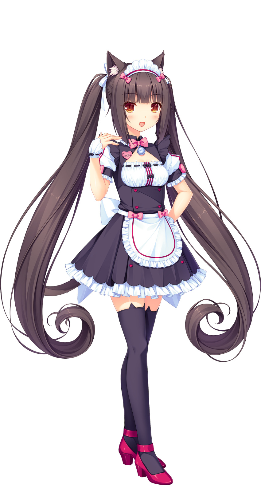 1girl, :3, absurdres, animal_ear_fluff, animal_ear_legwear, animal_ears, back_bow, bangs
