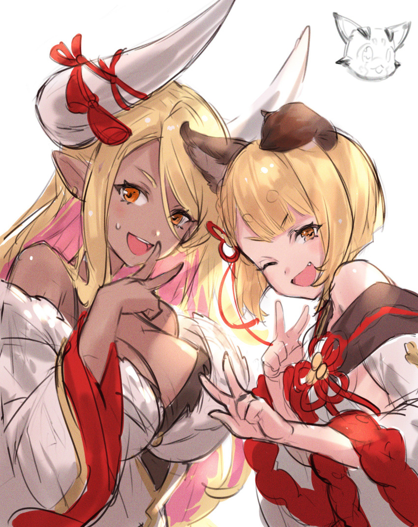 absurdres, animal_ears, bangs, bare_shoulders, blonde_hair, braid, breasts, dark_skin