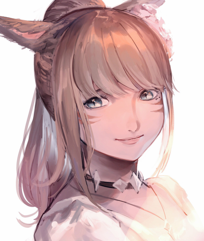 1girl, animal_ears, bangs, blonde_hair, blue_eyes, cat_ears, closed_mouth, final_fantasy