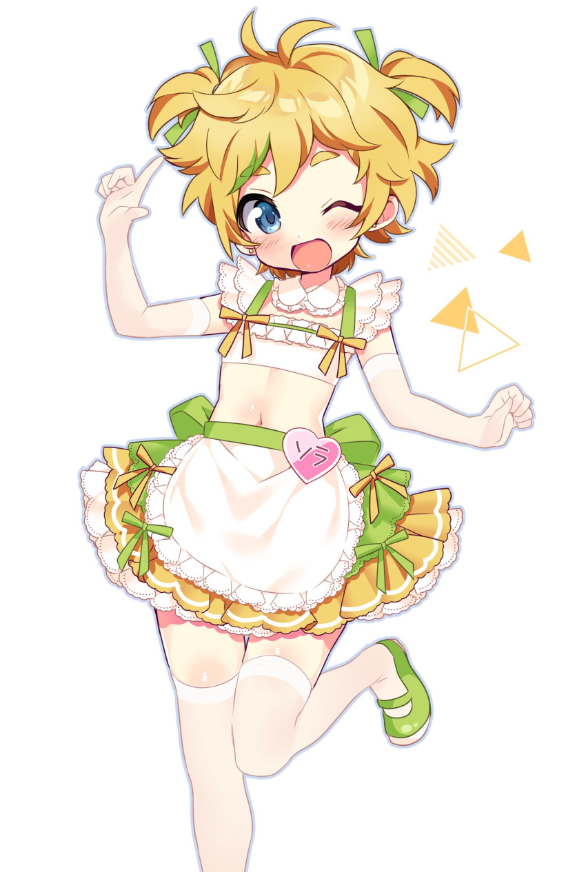 1boy, apron, blush, cosmic_sasami, crossdressinging, earrings, elbow_gloves, ensemble_stars!
