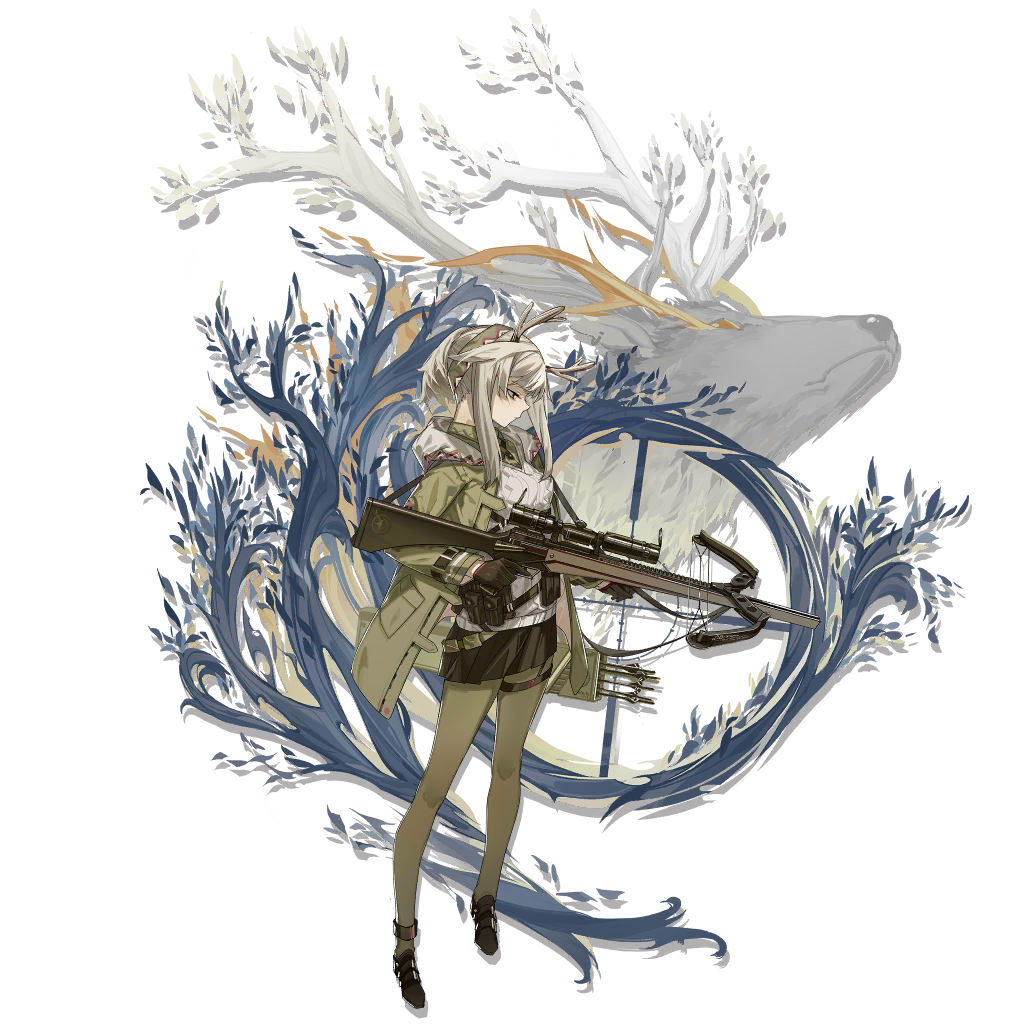 1girl, ankle_boots, antlers, aran_sweater, arknights, azling, bag, bangs