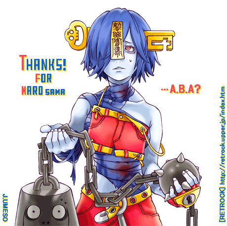 a.b.a_(cosplay), aba, belt, blue_hair, blue_skin, capcom, cosplay, crossover