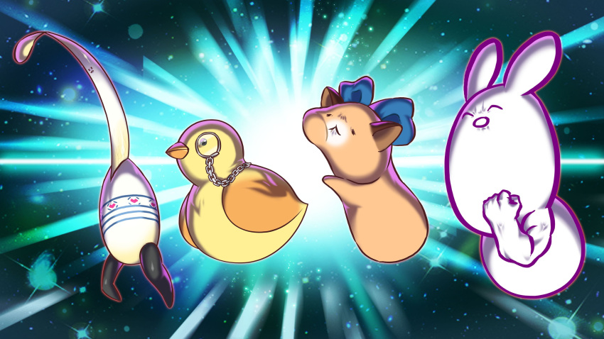 animal, animal_ears, bird, chain, chaki_(teasets), creature, duck, gonzalez_(machita_chima)