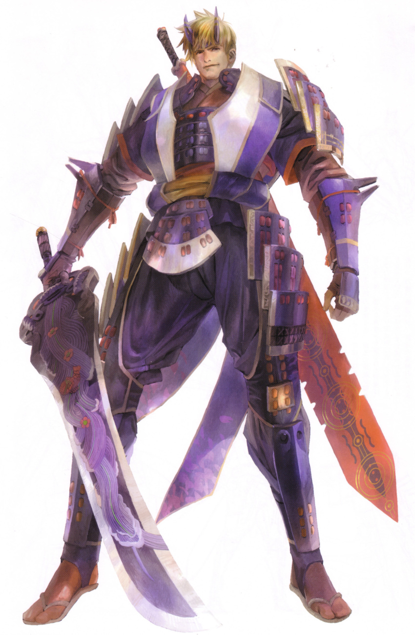 armor, blue, highres, kaijin_no_souki, male, oni, onimusha, onimusha:_dawn_of_dreams