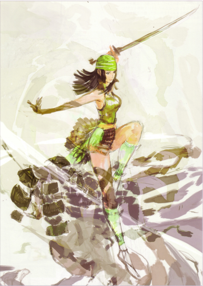 bandana, highres, matsu, matsu_(character), matsu_(sengoku_basara), sengoku_basara, sword, tsuchibayashi_makoto