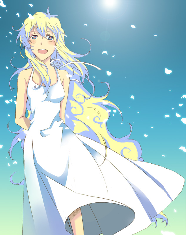 dress, long_hair, mikaduki, mikazuki, nia_teppelin, tengen_toppa_gurren_lagann, white_dress