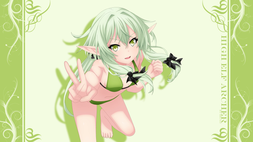 1girl, absurdres, benjoerres, bikini, black_ribbon, breasts, character_name, ears