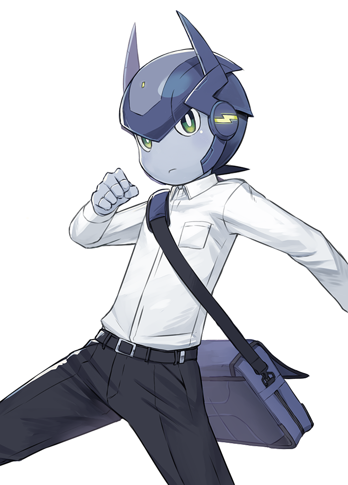 1boy, adolescence_mechanix, bag, green_eyes, looking_at_viewer, nix_(adolescence_mechanix), school_bag, school_uniform