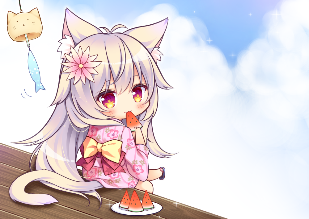 1girl, :3, ai_(wakaba_iro_no_quartet), animal_ear_fluff, animal_ears, antenna_hair, bangs, black_footwear