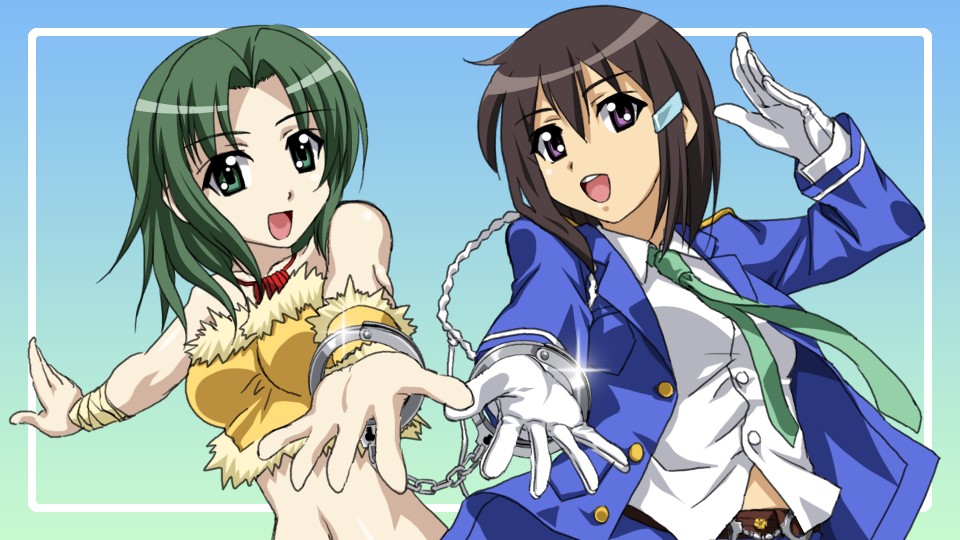 black_hair, cuffs, fur, gloves, green_eyes, green_hair, hair_ornament, hairclip
