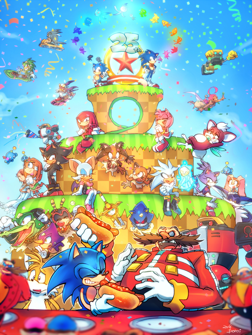 6+boys, 6+girls, amy_rose, anniversary, big_the_cat, blaze_the_cat, cake, chao_(sonic)