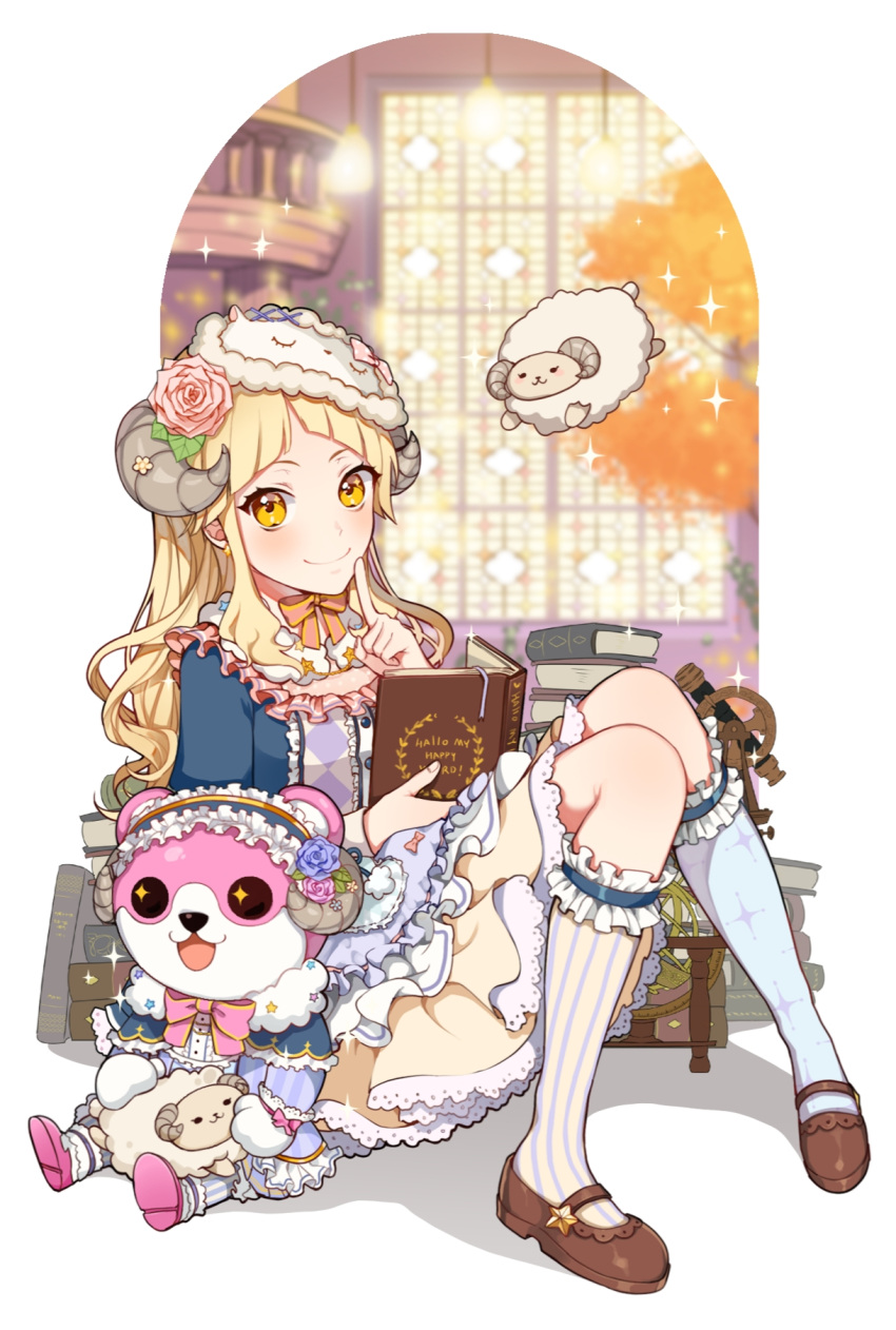 +_+, 1girl, :3, :d, bang_dream!, bangs, bari_dal, blonde_hair