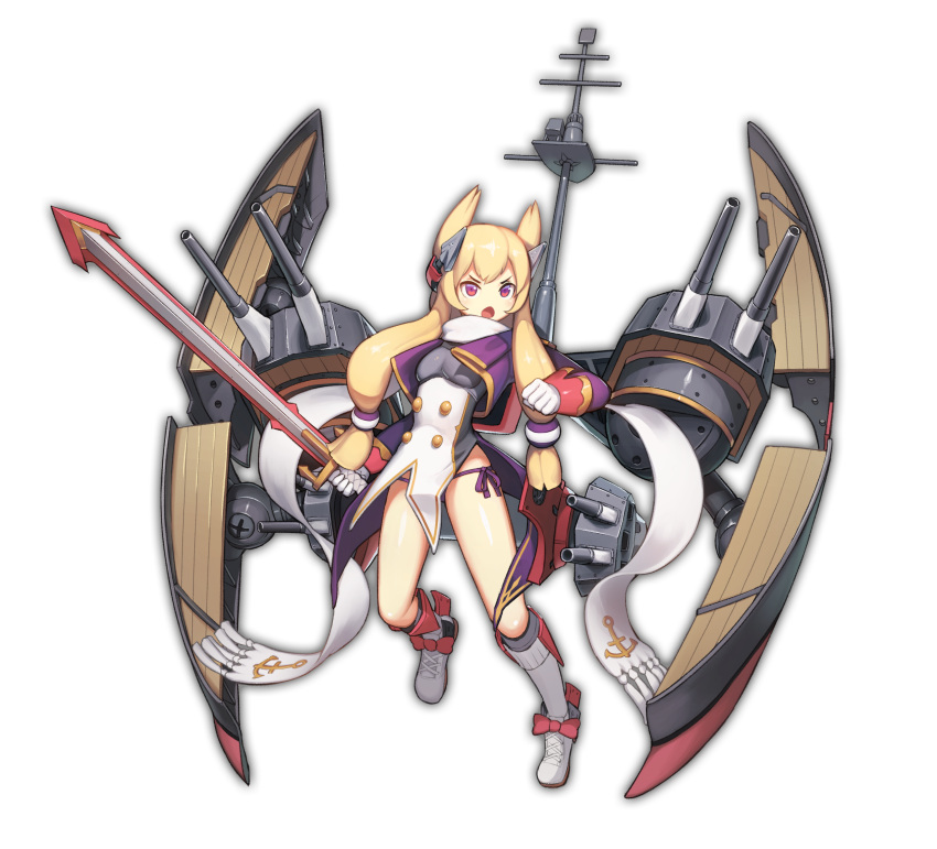 1girl, azur_lane, bangs, blonde_hair, breastplate, breasts, ce-_-3, gloves