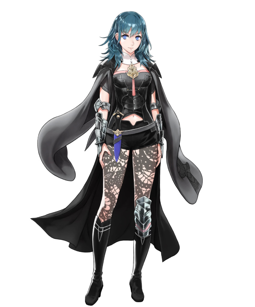 1girl, armor, belt, black_footwear, boots, breasts, byleth, byleth_(female)