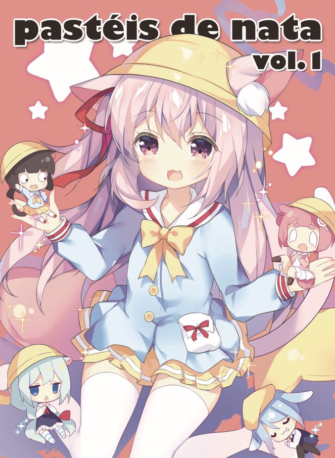 5girls, :3, animal_ear_fluff, animal_ears, arms_up, azur_lane, blue_dress, braid
