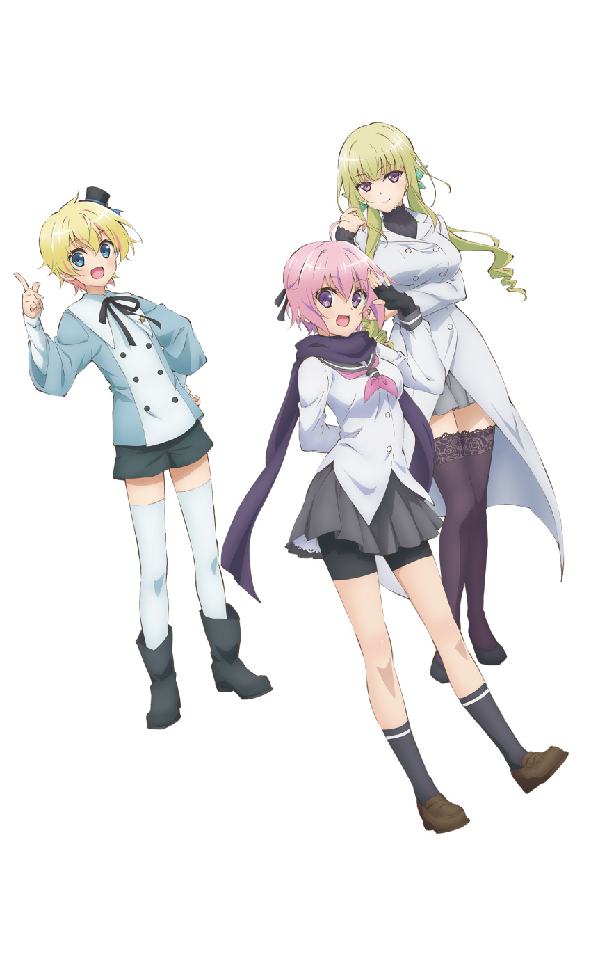 1boy, 2girls, choujin_koukousei-tachi_wa_isekai_demo_yoyuu_de_ikinuku_you_desu!, highres, kanzaki_keine, multiple_girls, prince_akatsuki, sarutobi_shinobu