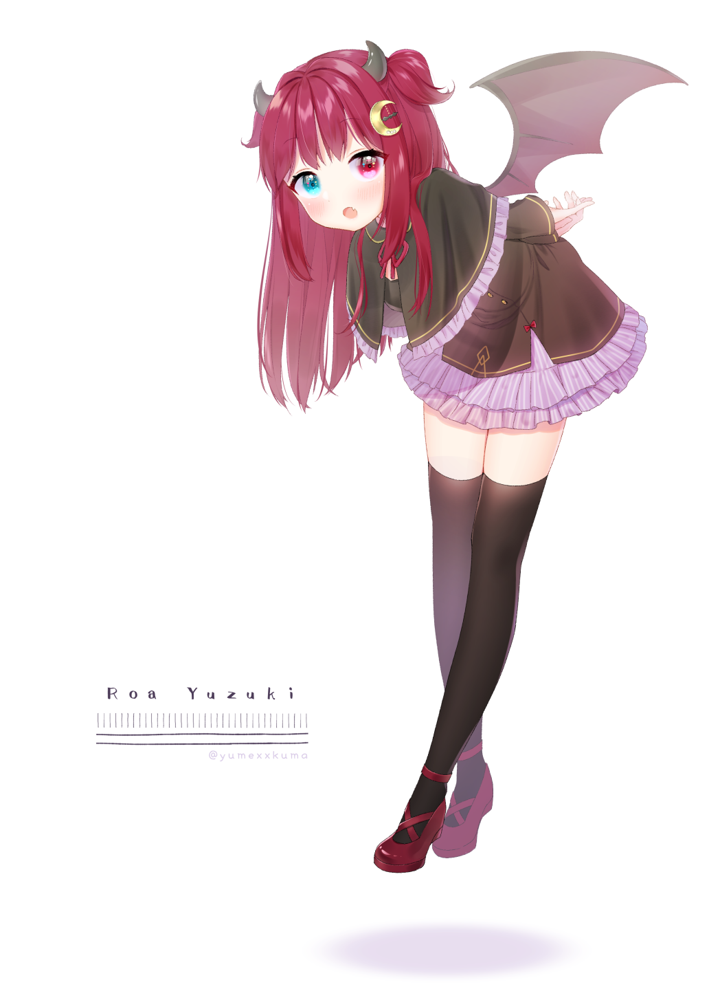 1girl, :o, bangs, black_capelet, black_dress, black_legwear, blue_eyes, blush