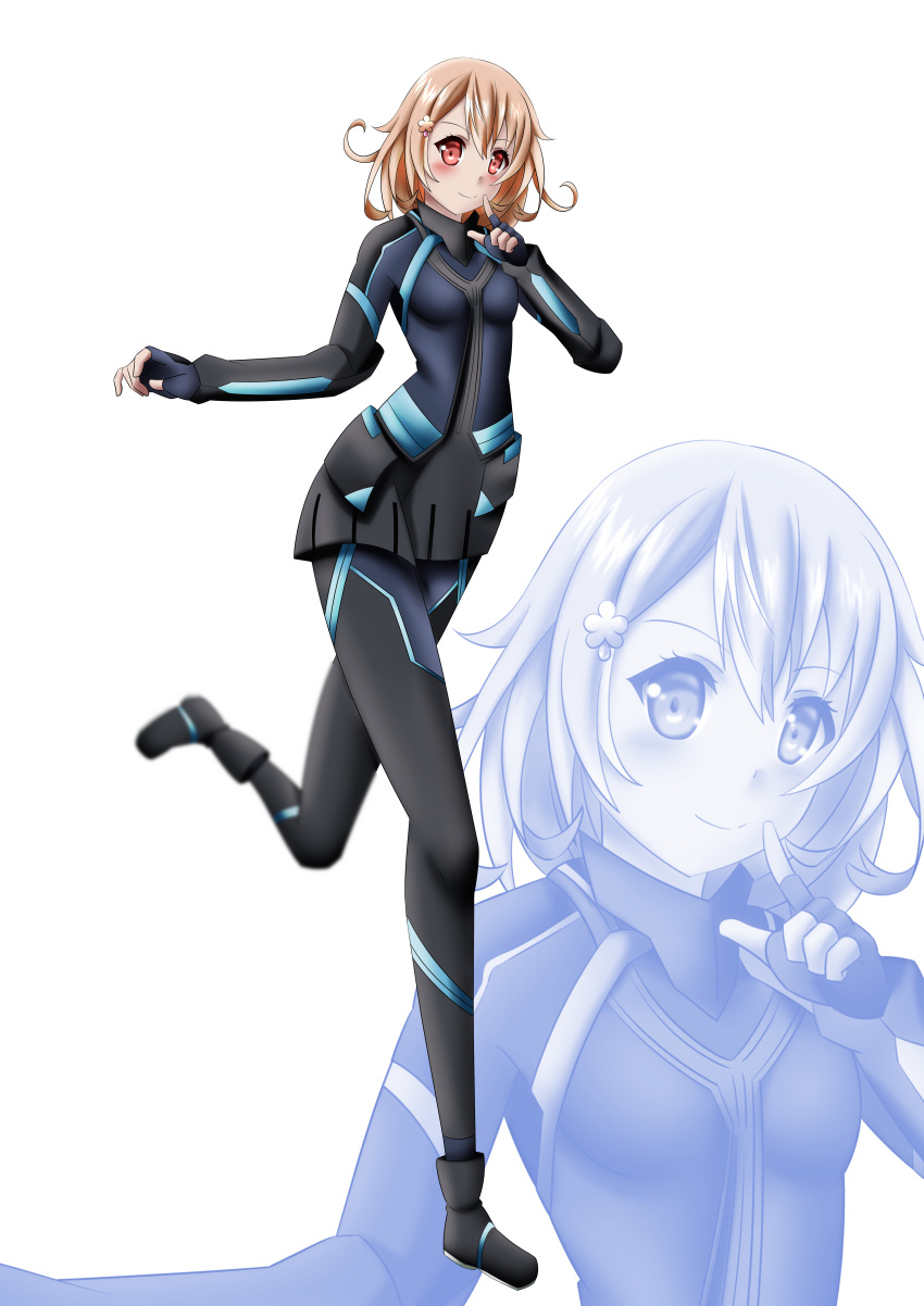 1girl, absurdres, boots, brown_eyes, brown_hair, chooper, egao_no_daika, highres