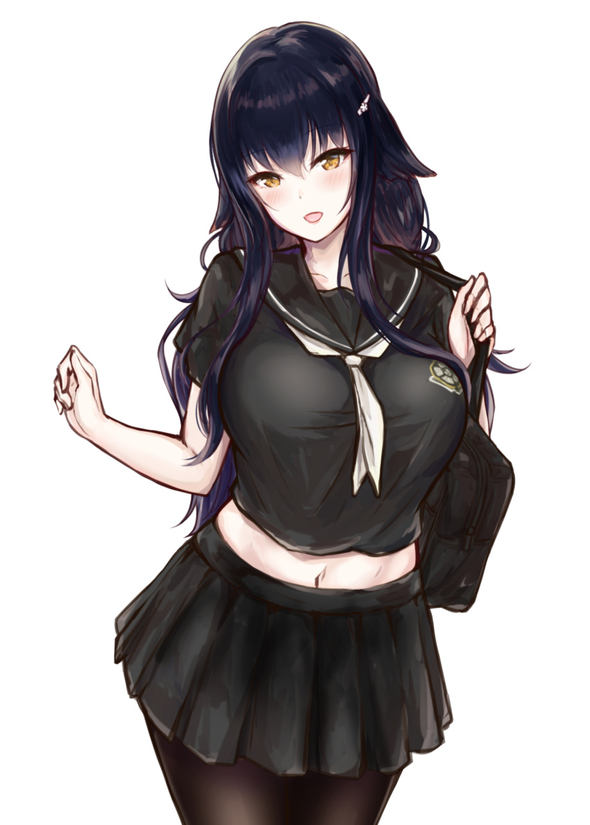 1girl, :d, atago_(azur_lane), atago_(azur_lane)_(cosplay), azuma_(azur_lane), azur_lane, bag, bangs