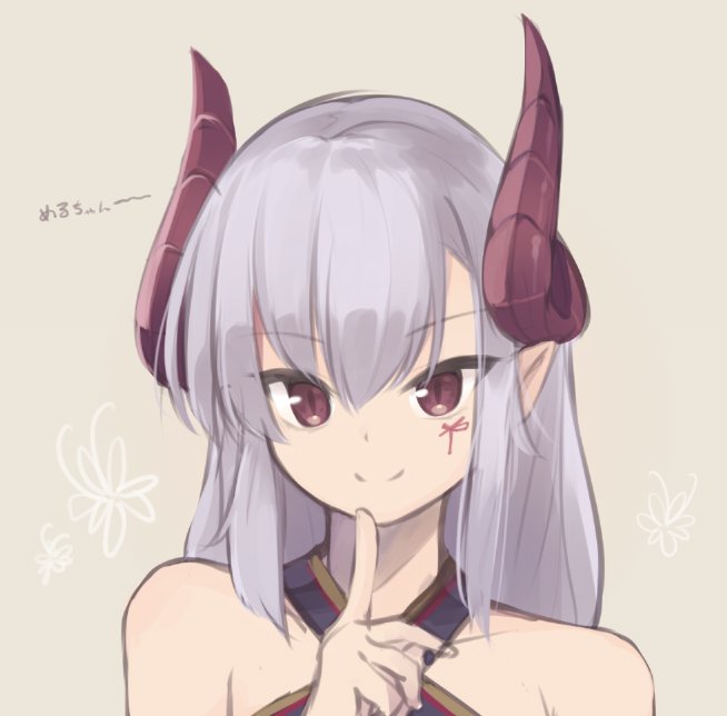 1girl, bangs, bare_shoulders, borrowed_character, commentary, criss-cross_halter, dragon_girl, dragon_horns