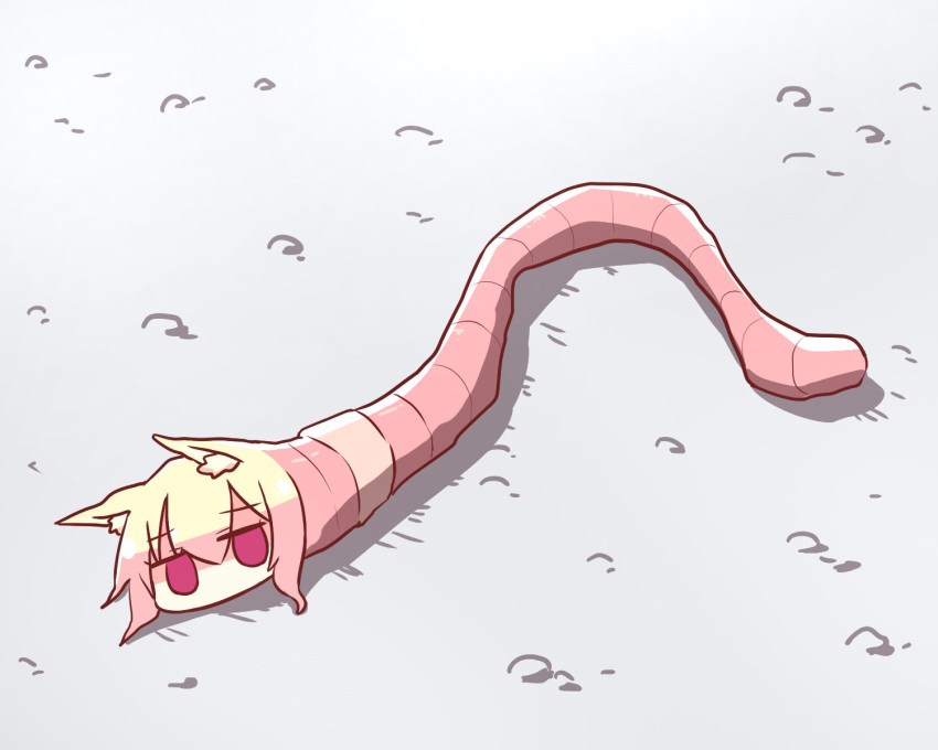 1girl, animal_ears, animalization, bangs, blonde_hair, commentary_request, day, dehydrated