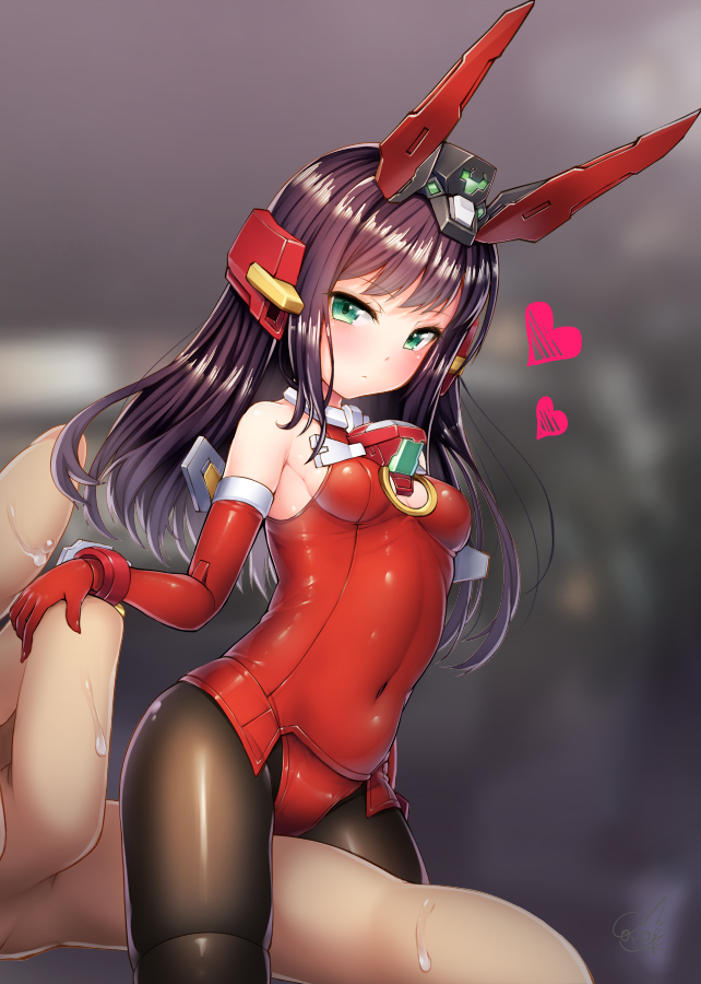 1girl, alternate_hair_color, bangs, bare_shoulders, baselard, blurry, blurry_background, breasts