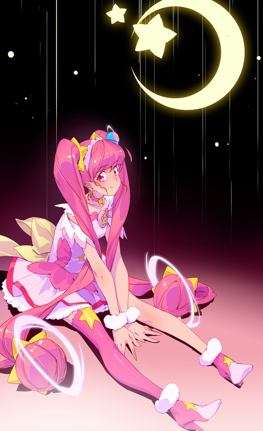 1girl, ahoge, back_bow, bangs, blunt_bangs, bow, choker, commentary