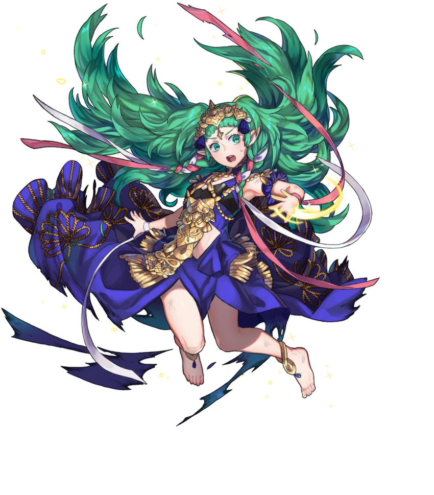1girl, barefoot, bracelet, fire_emblem, fire_emblem:_three_houses, fire_emblem_heroes, full_body, green_eyes
