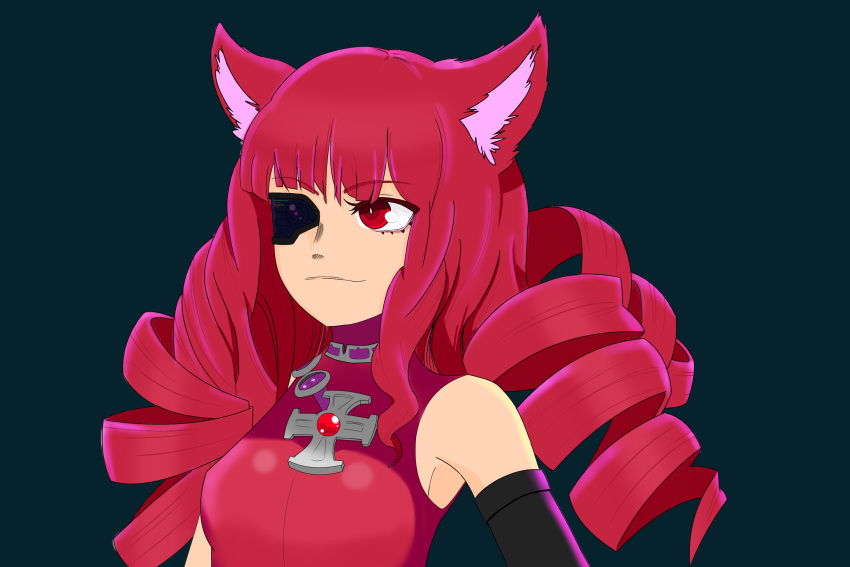1girl, animal_ears, bare_shoulders, cat_ears, closed_mouth, collar, eyebrows_visible_through_hair, highres