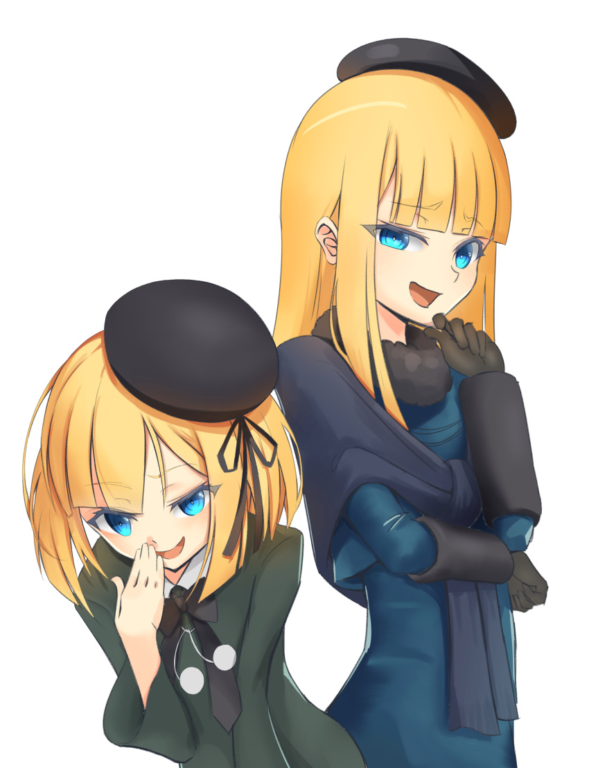 1girl, bangs, black_gloves, black_headwear, blonde_hair, blue_eyes, blush, commentary_request