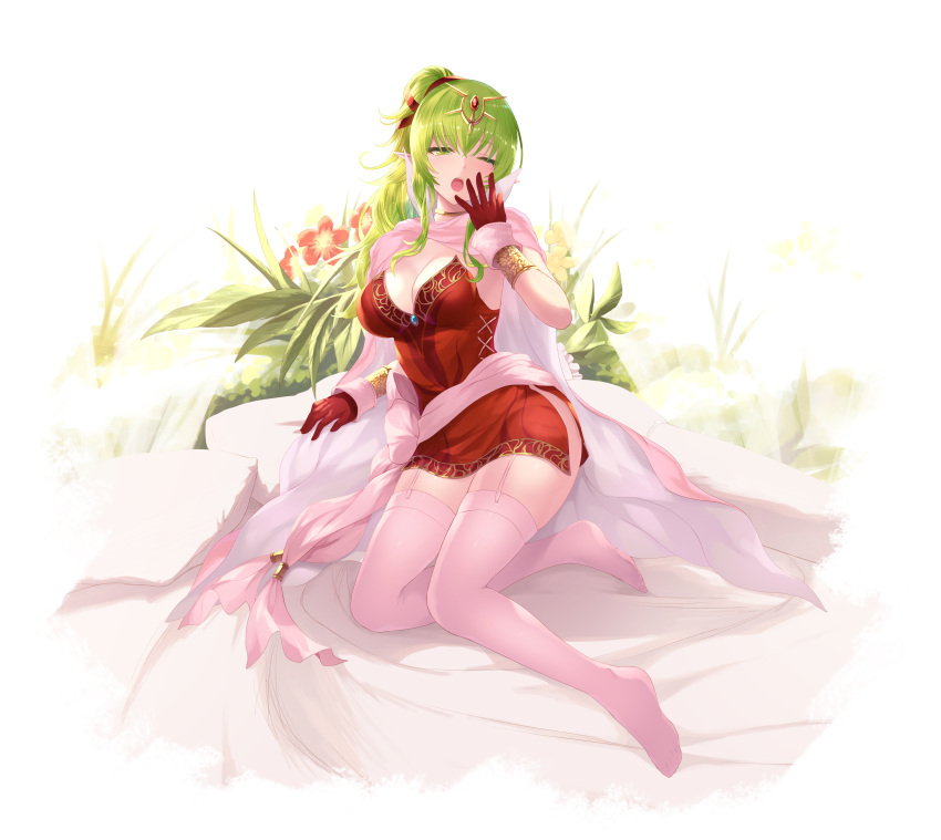 1girl, ;o, absurdres, blush, bracelet, breasts, cait, cape
