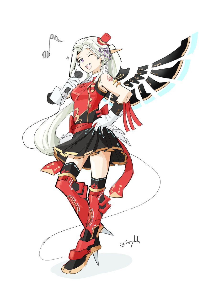 1girl, alternate_costume, artist_name, bangs, boots, braid, breasts, cravat