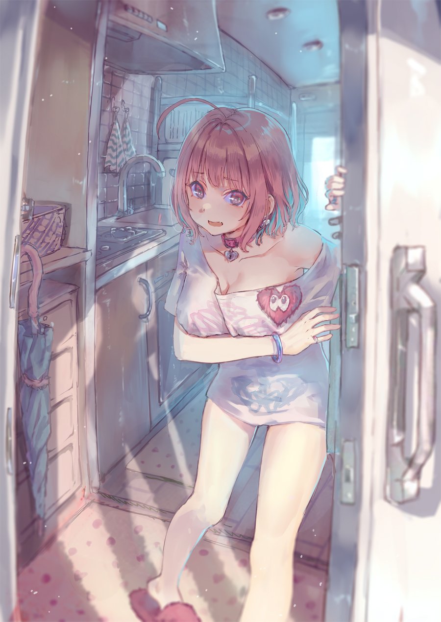 1girl, ahoge, armpit_peek, armpits, bangs, blue_hair, blurry, blush