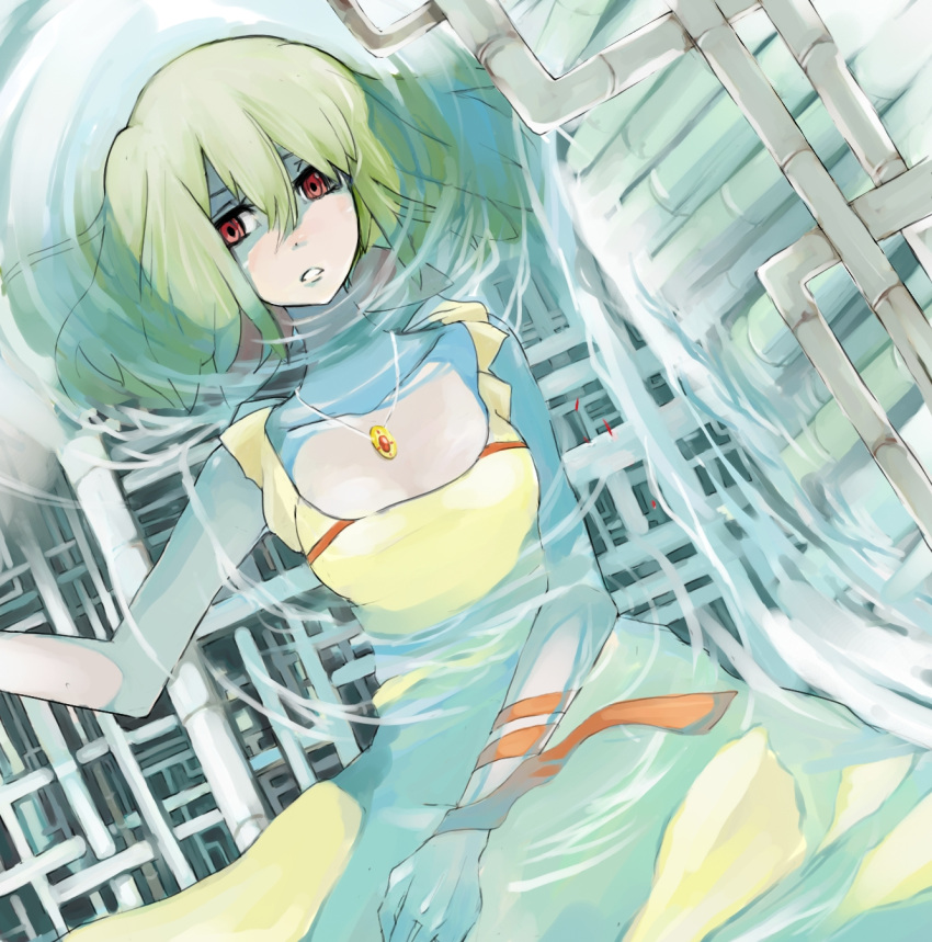 green_hair, highres, jewelry, lying, macross, macross_frontier, necklace, pipes