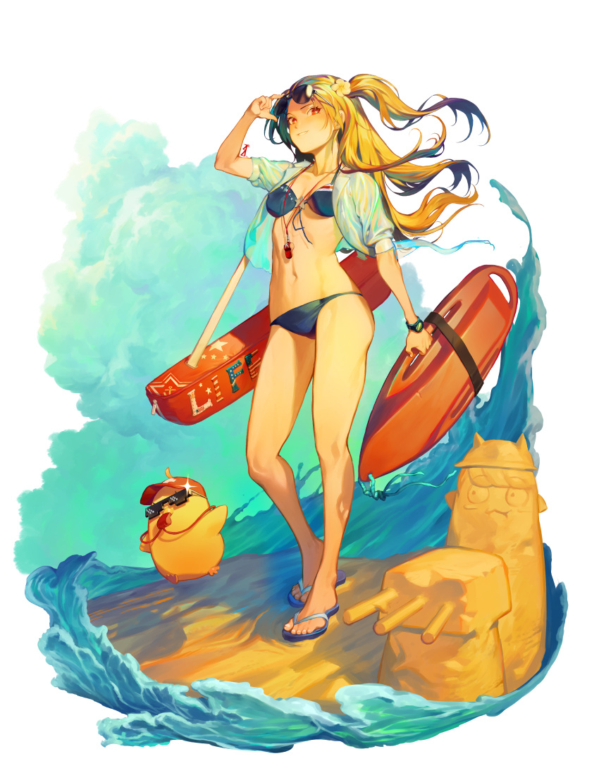 1girl, absurdres, american_flag_bikini, azur_lane, bangs, bikini, blonde_hair, breasts