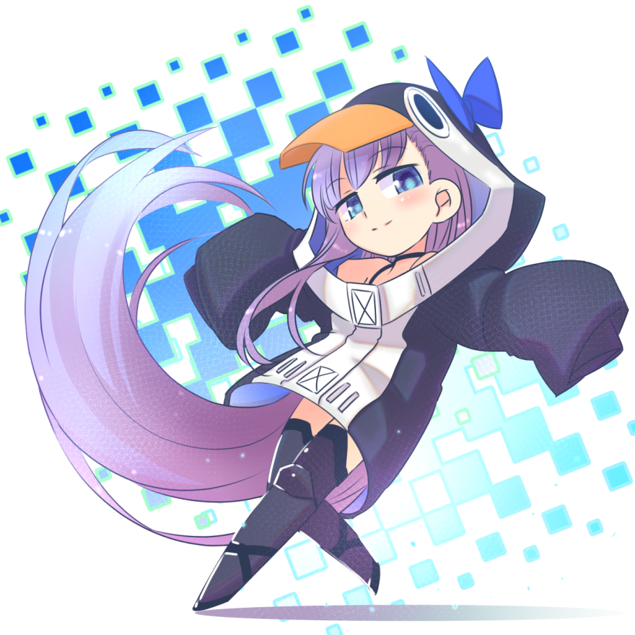 1girl, animal_costume, blue_eyes, blue_ribbon, bow, bra_strap, choker, eyebrows_visible_through_hair