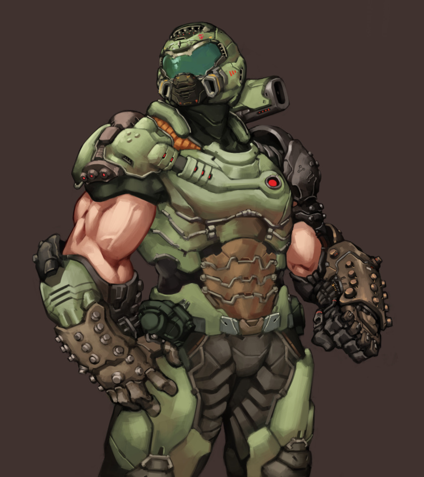 1boy, clenched_hand, doom_(2016), doom_(game), doom_eternal, doomguy, gauntlets, helmet