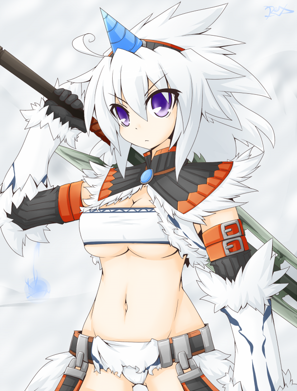 bandeau, bandeau_bikini, breasts, detached_sleeves, horn, horns, kirin, kirin_(armor)