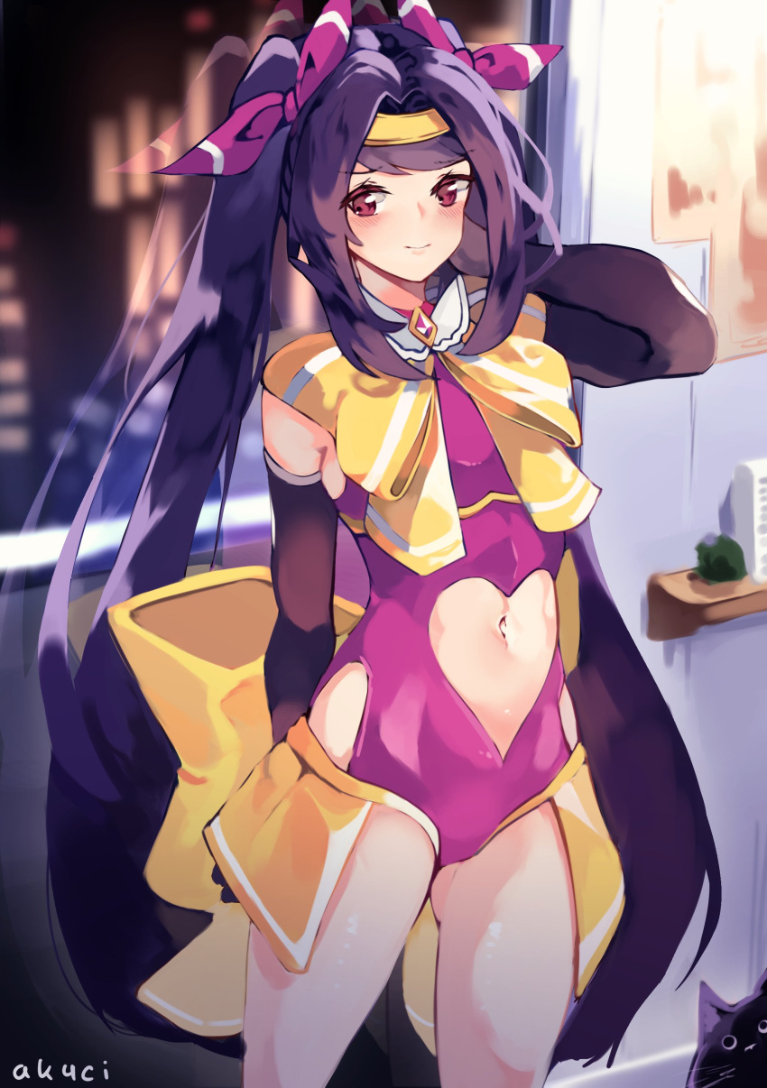 1girl, absurdres, aka--chi, artist_name, blurry, blush, cat, city_lights